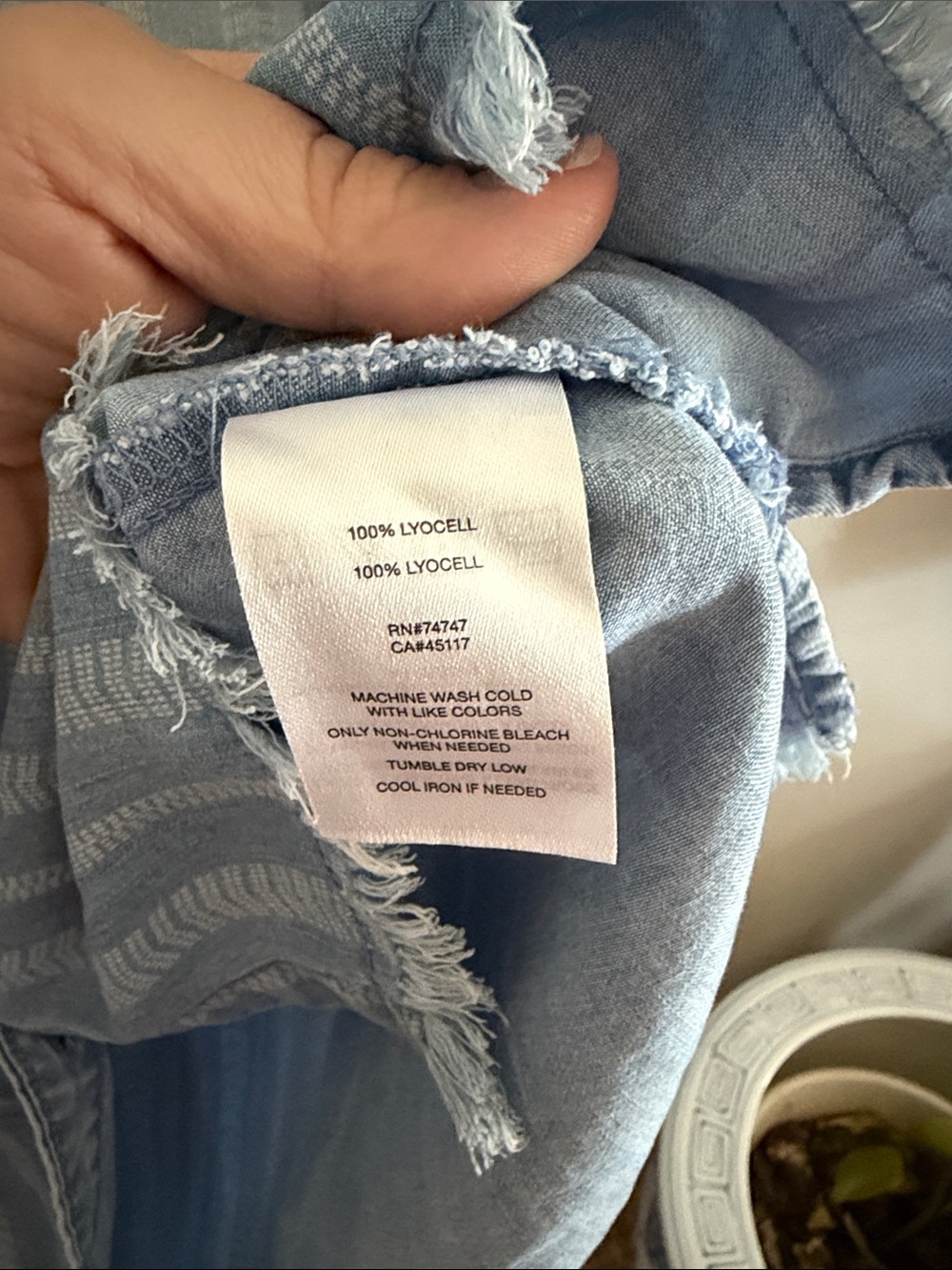 Natural Reflections Blue Striped Denim-Style Button Down Shirt - Picture 4 of 7